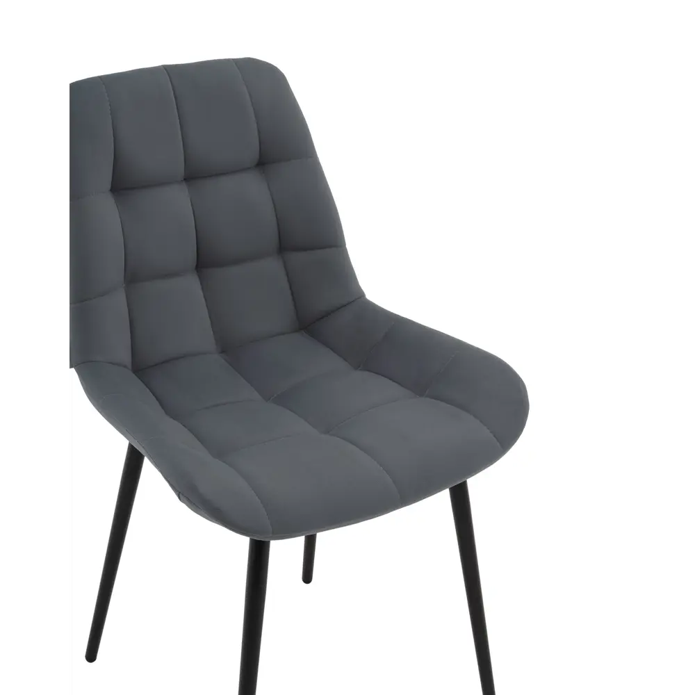 Фото 7 Стул для кухни обеденный Флекс велюр тёмно-серый (комплект 4 стула)