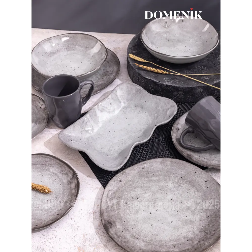 Фото 12 Столовый сервиз Domenik Набор столовый STONE DARK на 4 персоны (17 предметов) 17 предметов 4 персон керамика цвет Серый / серебристый Фото 12 Столовый сервиз Domenik Набор столовый STONE DARK на 4 персоны (17 предметов) 17 предметов 4 персон керамика цвет Серый / серебристый