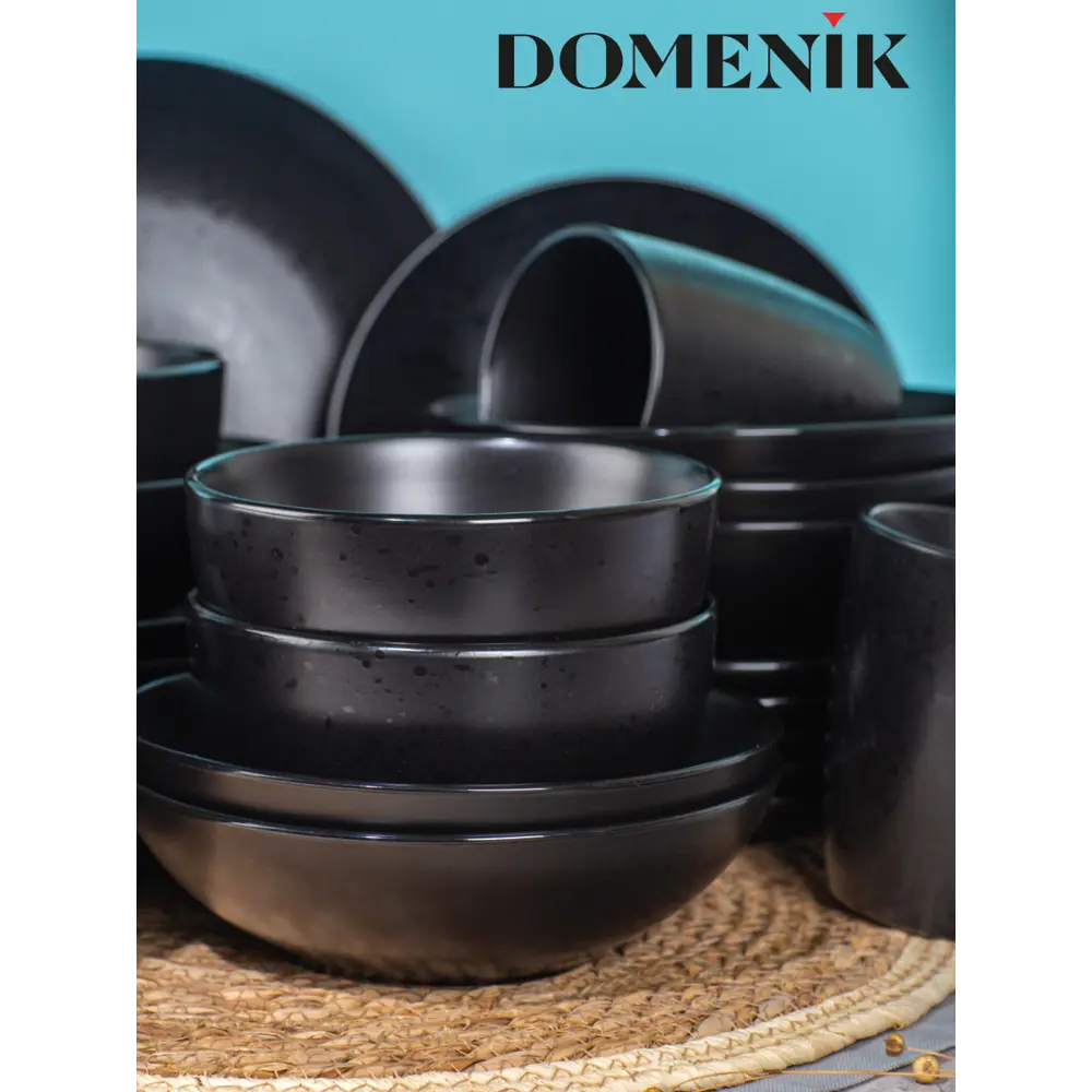 Фото Столовый сервиз Domenik Набор столовый DROPS черный на 4 персоны 32 предмета 32 предметов 4 персон керамика цвет Черный Фото Столовый сервиз Domenik Набор столовый DROPS черный на 4 персоны 32 предмета 32 предметов 4 персон керамика цвет Черный