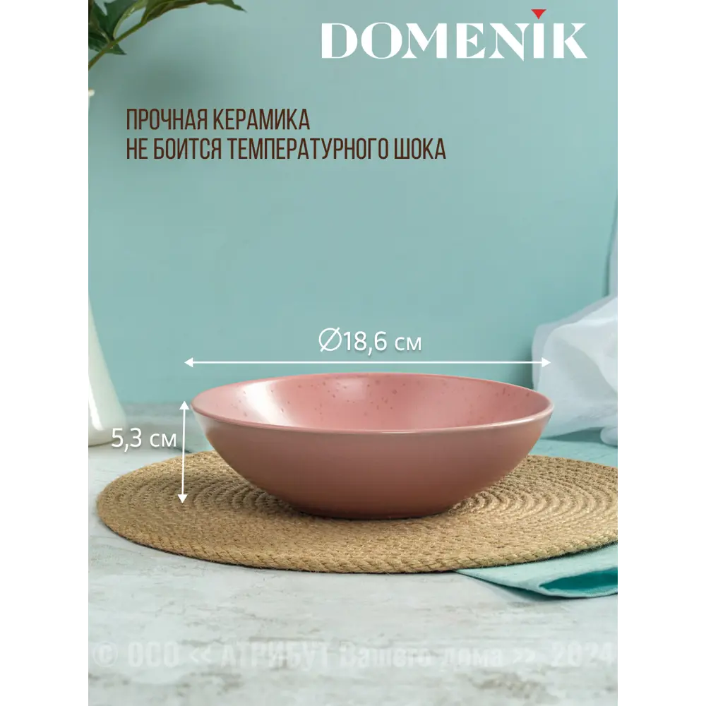 Фото 4 Тарелка 25 см Domenik DMD223-4ECOM Керамика цвет розовый Фото 4 Тарелка 25 см Domenik DMD223-4ECOM Керамика цвет розовый