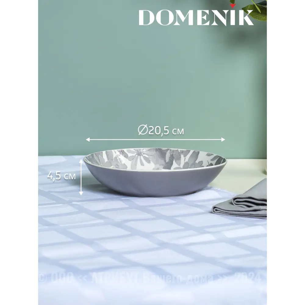 Фото 4 Тарелка 25 см Domenik DMD242-4ECOM Фарфор цвет серый Фото 4 Тарелка 25 см Domenik DMD242-4ECOM Фарфор цвет серый