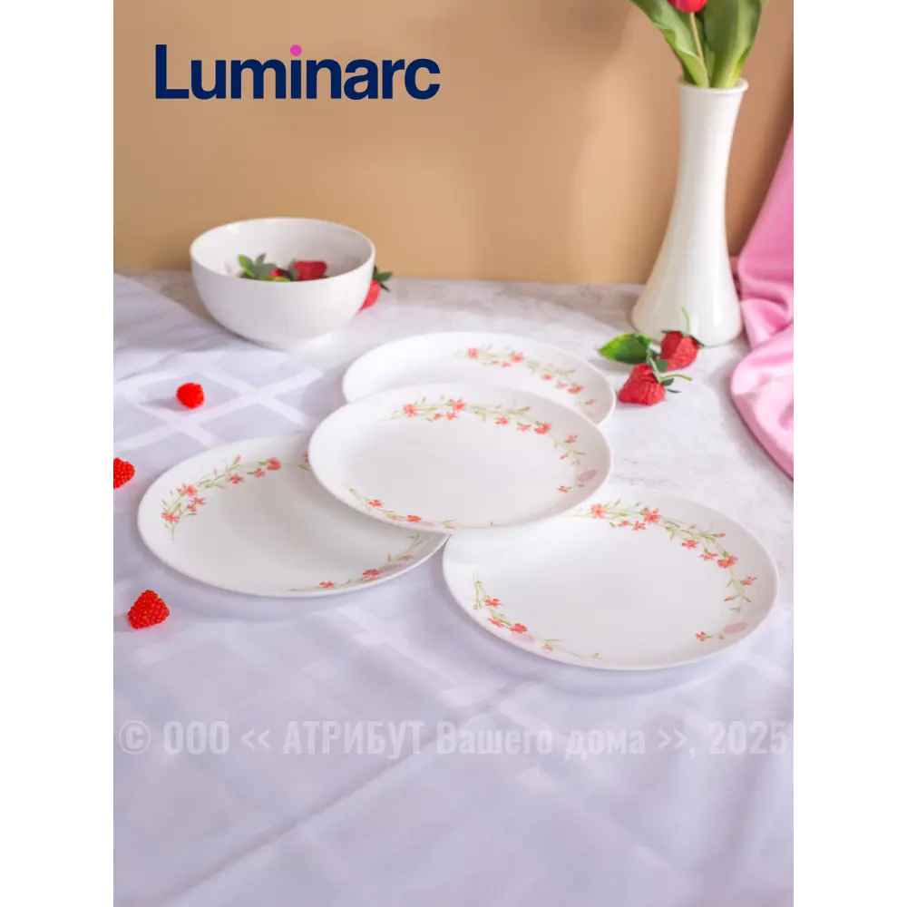 Фото 6 Тарелка 21 см Luminarc V9379-4ECOM Стекло цвет белый Фото 6 Тарелка 21 см Luminarc V9379-4ECOM Стекло цвет белый