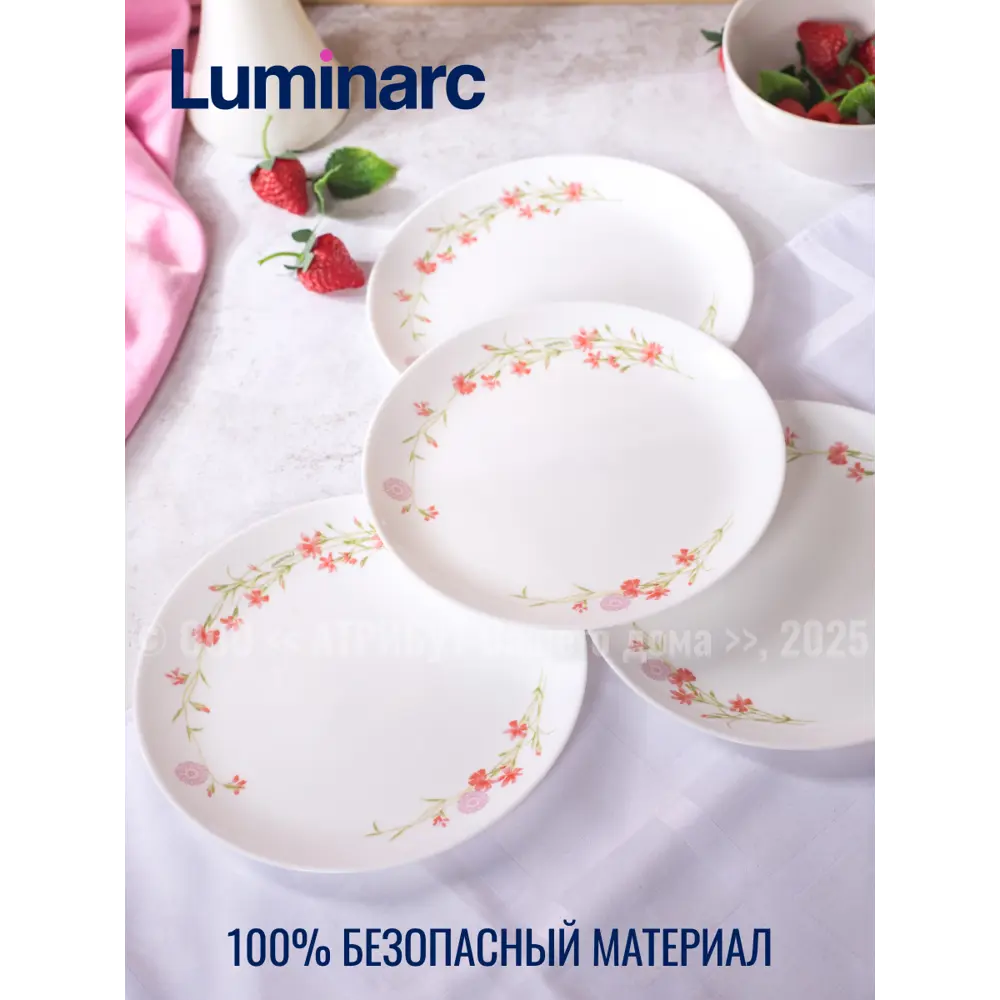 Фото 3 Тарелка 21 см Luminarc V9379-4ECOM Стекло цвет белый Фото 3 Тарелка 21 см Luminarc V9379-4ECOM Стекло цвет белый