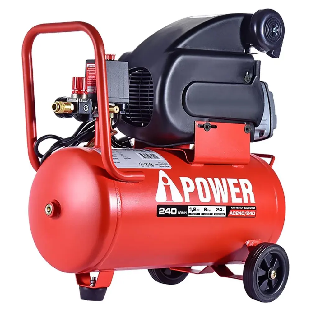 Фото 2 Компрессор сетевой A-Ipower AC240/24D, 24 л, 240 л/мин Фото 2 Компрессор сетевой A-Ipower AC240/24D, 24 л, 240 л/мин