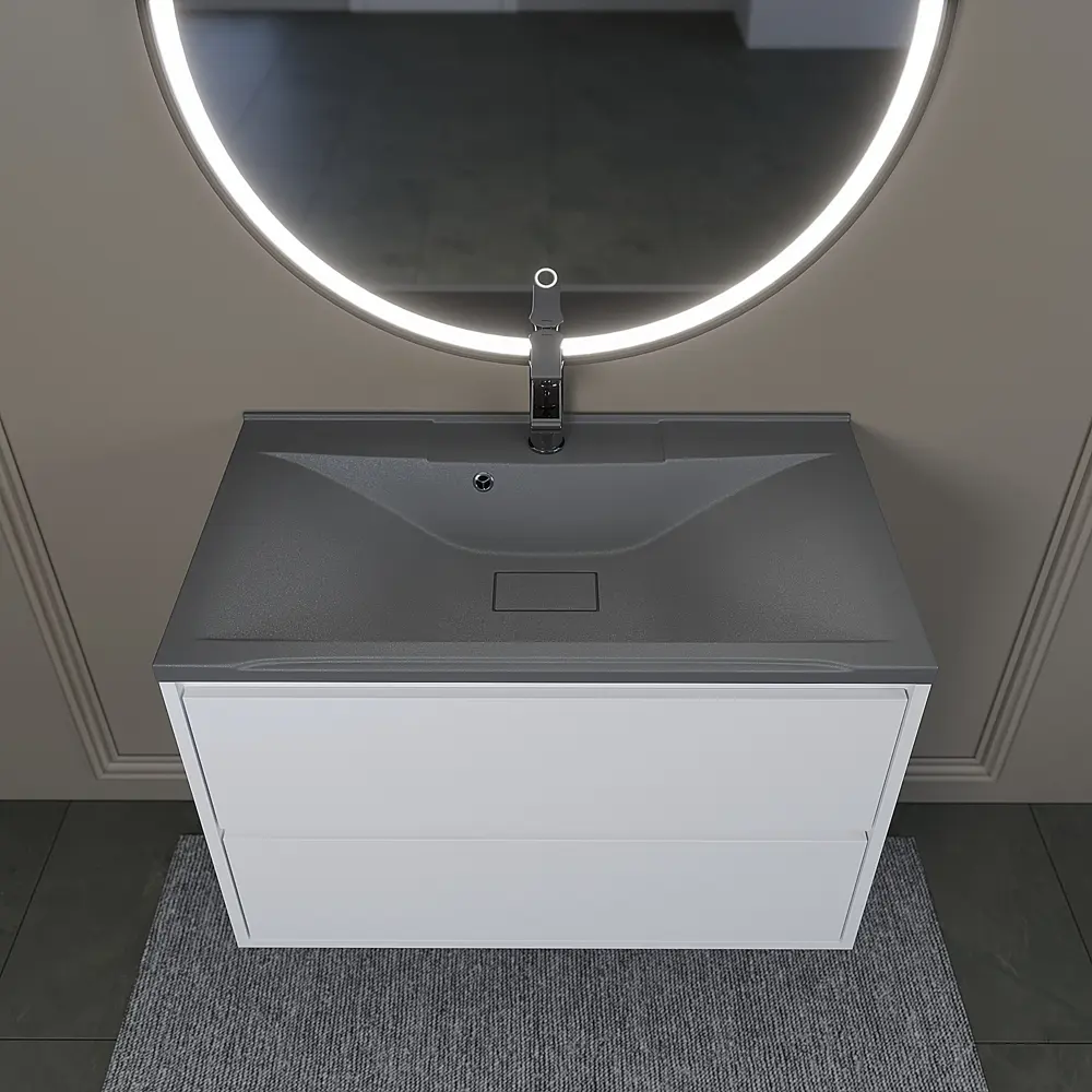 Фото 4 Раковина полувстраиваемая Uperwood UPD Elen Quartz 297000021 80см цвет серый шелк Фото 4 Раковина полувстраиваемая Uperwood UPD Elen Quartz 297000021 80см цвет серый шелк