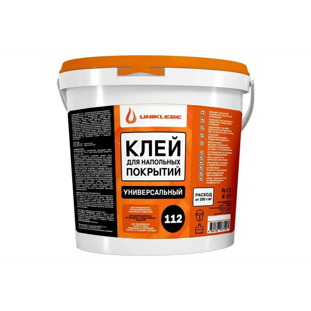 Фото Клей монтажный Uniklebe 112 для напольных покрытий универсальный 7 кг