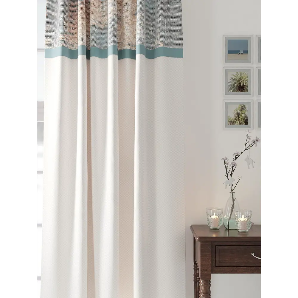 Фото 3 Комплект штор на шторной ленте AT Home Лирокнис 150x250 см цвет бежевый