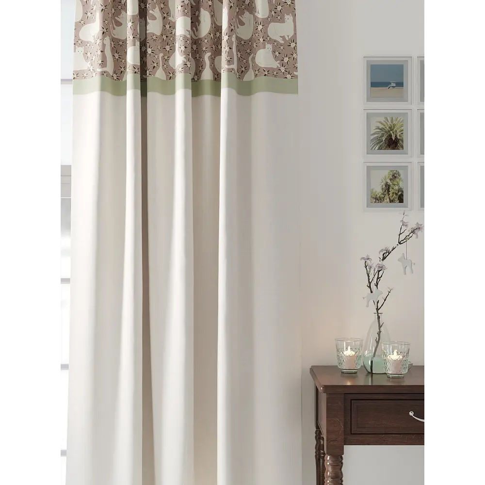Фото 3 Комплект штор на шторной ленте AT Home Ританкис 150x250 см цвет бежевый Фото 3 Комплект штор на шторной ленте AT Home Ританкис 150x250 см цвет бежевый