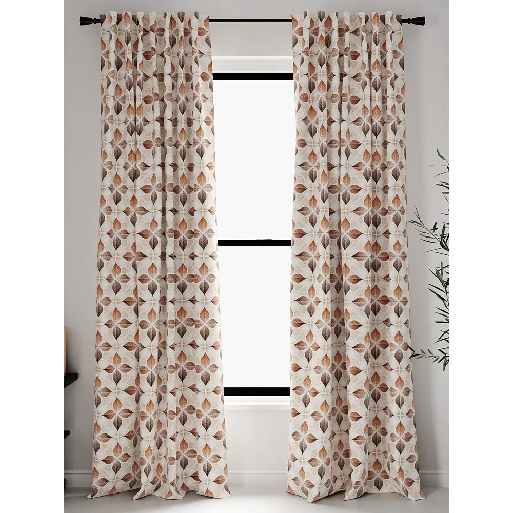 Фото 2 Комплект штор на шторной ленте AT Home Риторенс 150x250 см цвет бежевый Фото 2 Комплект штор на шторной ленте AT Home Риторенс 150x250 см цвет бежевый