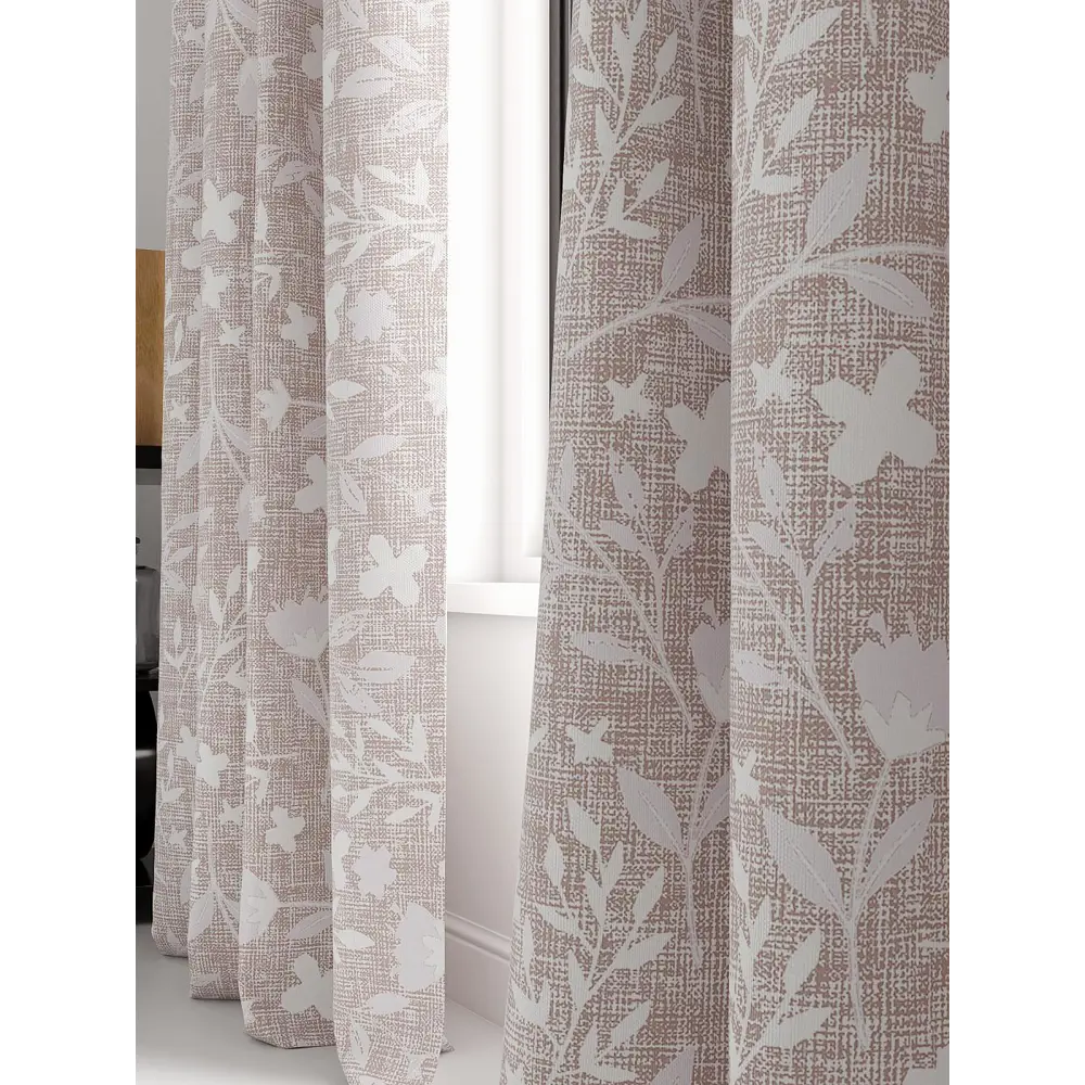 Фото 4 Комплект штор на шторной ленте AT Home Линраст 150x250 см цвет бежевый Фото 4 Комплект штор на шторной ленте AT Home Линраст 150x250 см цвет бежевый
