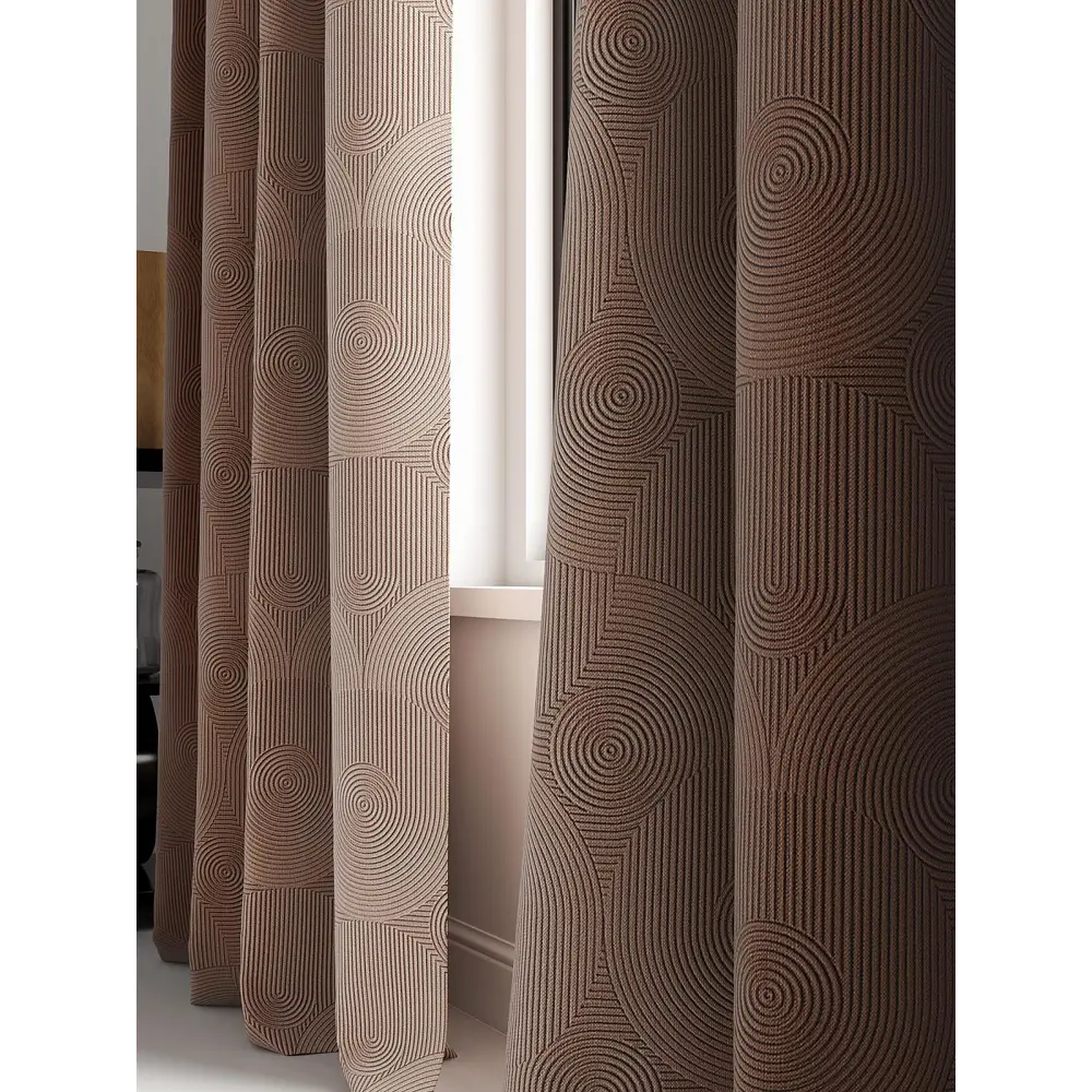 Фото 4 Комплект штор на шторной ленте AT Home Миранитис 150x250 см цвет бежевый Фото 4 Комплект штор на шторной ленте AT Home Миранитис 150x250 см цвет бежевый