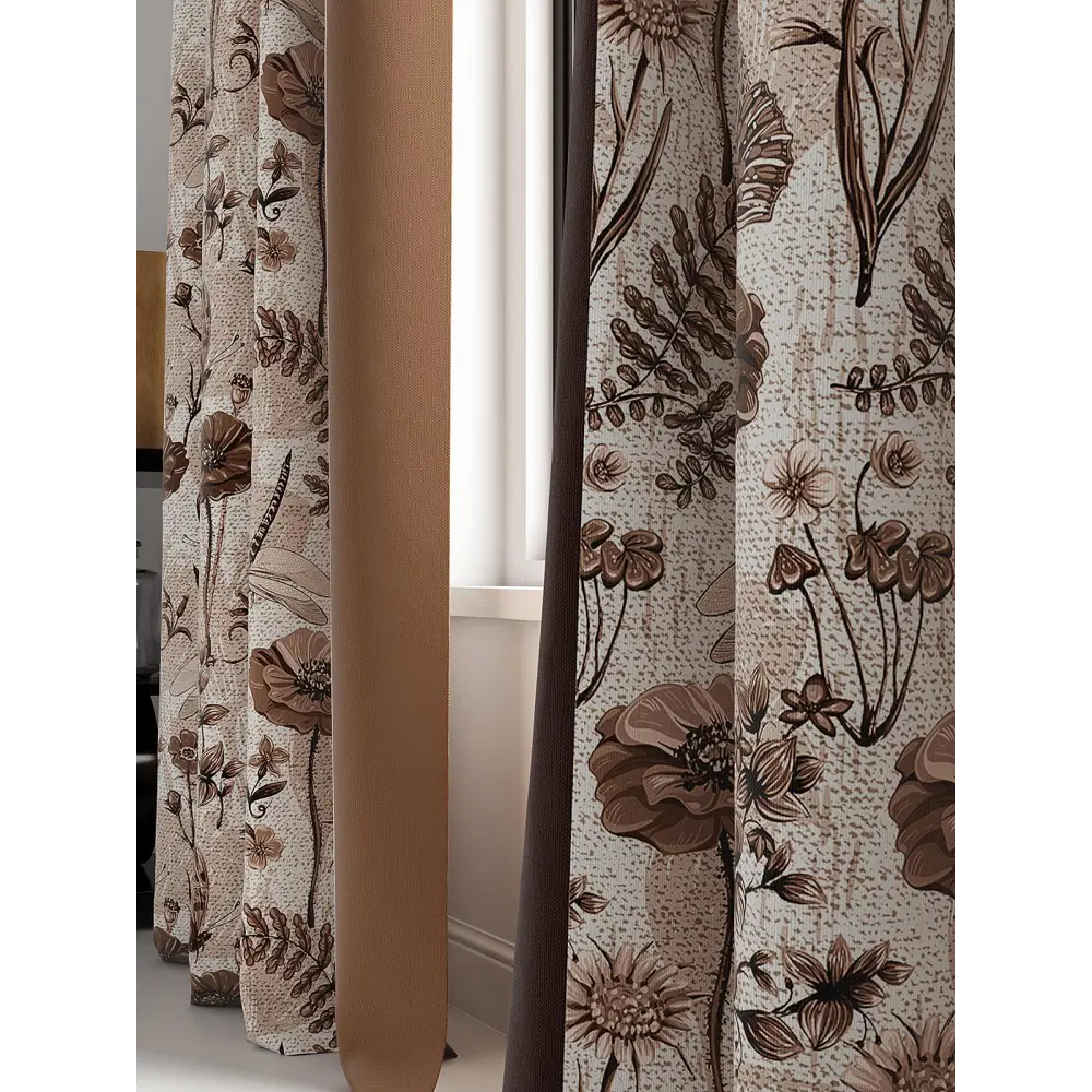 Фото 4 Комплект штор на шторной ленте AT Home Денвирсан 150x250 см цвет бежевый Фото 4 Комплект штор на шторной ленте AT Home Денвирсан 150x250 см цвет бежевый