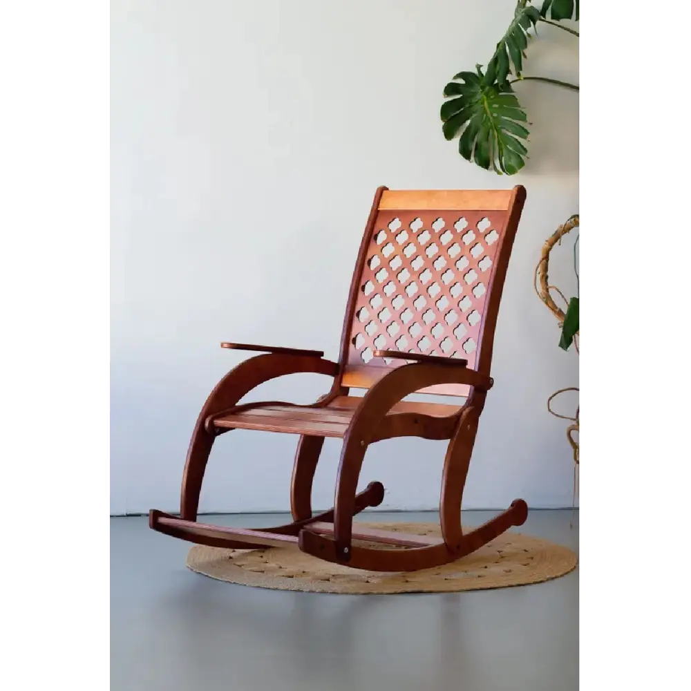 Фото 3 Кресло-качалка Playwoods rockingchair Ажур 52 см x 55 см x 108 см фанера коричневый Фото 3 Кресло-качалка Playwoods rockingchair Ажур 52 см x 55 см x 108 см фанера коричневый