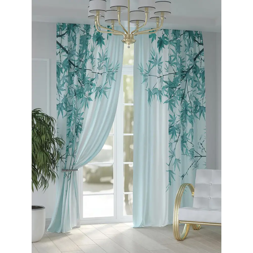 Фото 7 Комплект штор на шторной ленте AT Home Тонгвис 150x250 см цвет белый Фото 7 Комплект штор на шторной ленте AT Home Тонгвис 150x250 см цвет белый