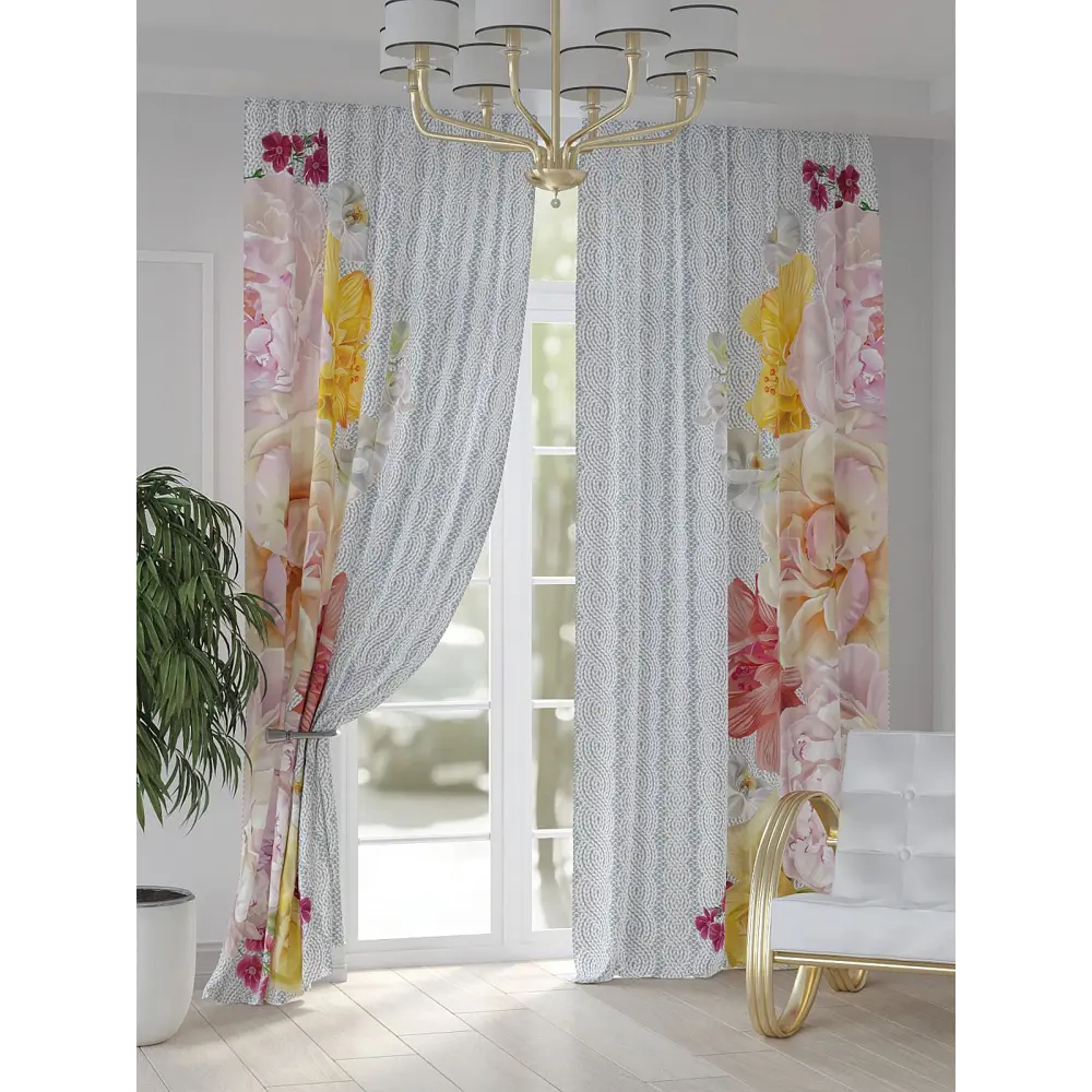 Фото 6 Комплект штор At home Базовая коллекция AT948123 на шторной ленте 250x150 см цвет бежевый Фото 6 Комплект штор At home Базовая коллекция AT948123 на шторной ленте 250x150 см цвет бежевый