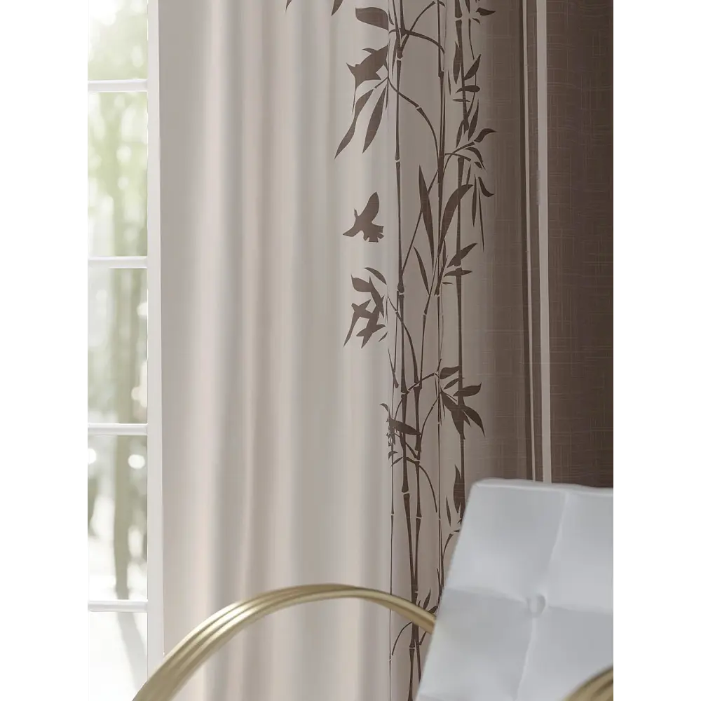 Фото 3 Комплект штор на шторной ленте AT Home Ренеприс 150x250 см цвет бежевый Фото 3 Комплект штор на шторной ленте AT Home Ренеприс 150x250 см цвет бежевый