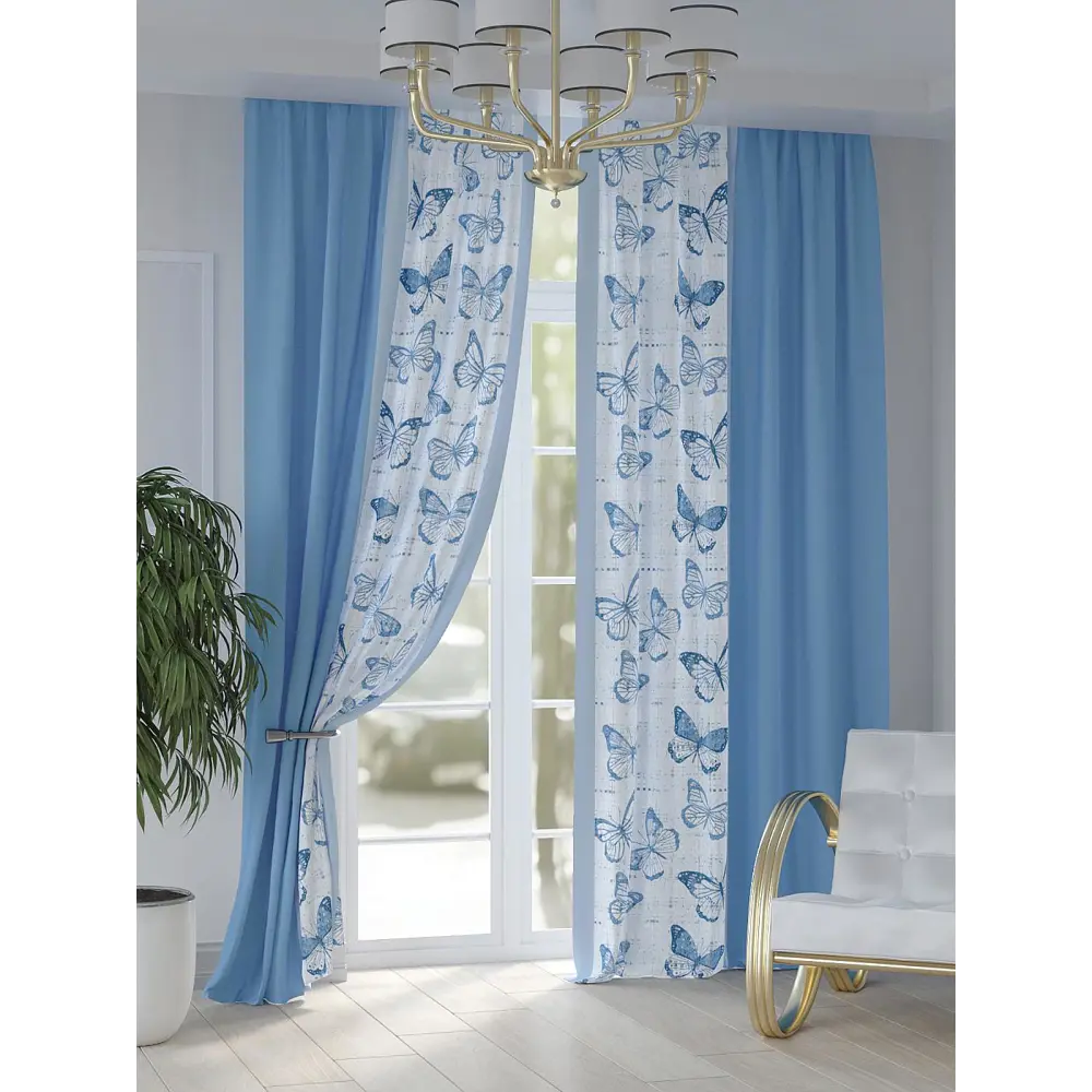 Фото 7 Комплект штор на шторной ленте AT Home Ринастис 150x250 см цвет белый Фото 7 Комплект штор на шторной ленте AT Home Ринастис 150x250 см цвет белый