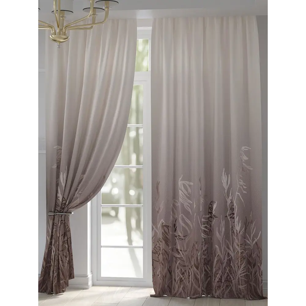Фото 4 Комплект штор At home Базовая коллекция AT948148 на шторной ленте 250x150 см цвет бежевый Фото 4 Комплект штор At home Базовая коллекция AT948148 на шторной ленте 250x150 см цвет бежевый