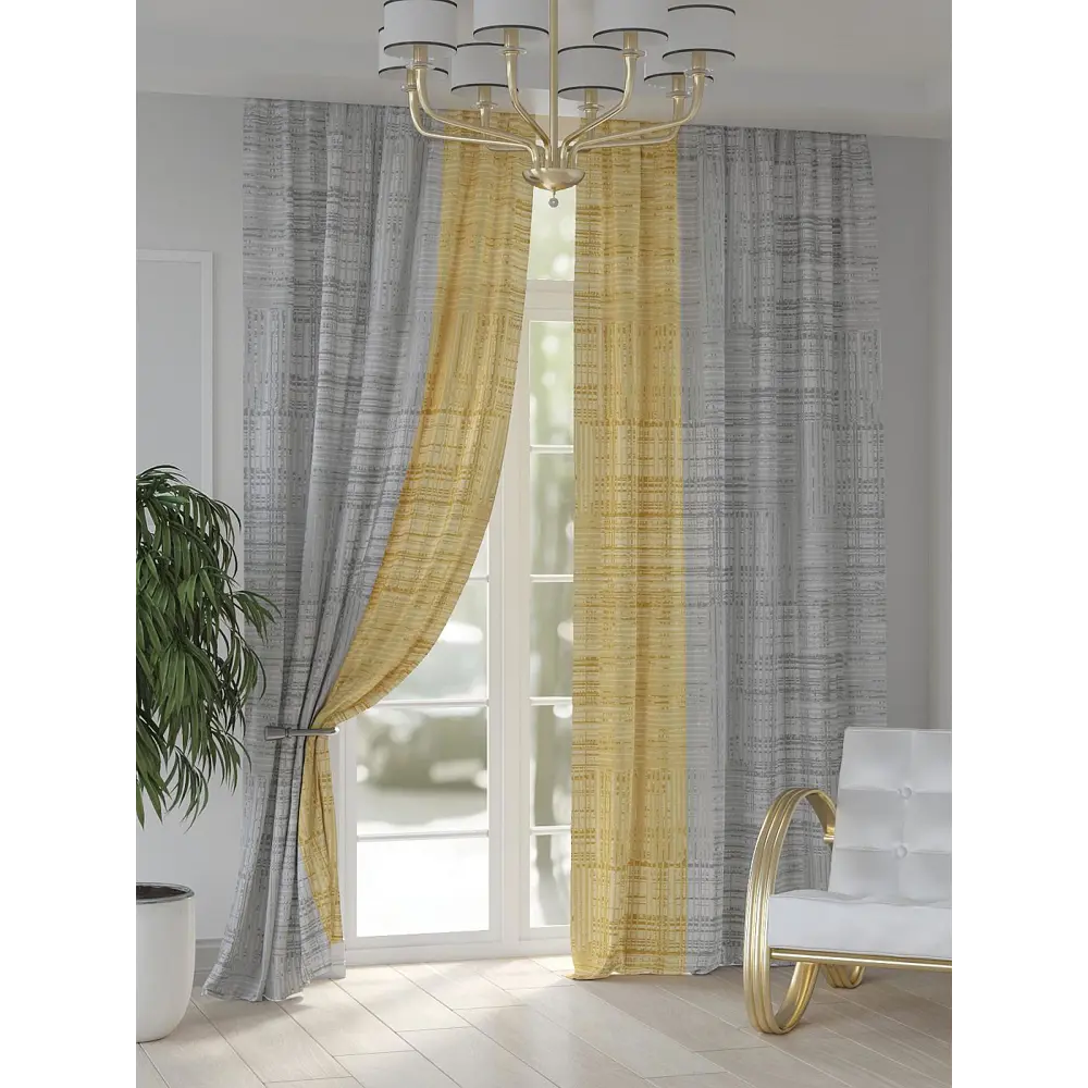 Фото 6 Комплект штор At home Базовая коллекция AT948159 на шторной ленте 250x150 см цвет серый Фото 6 Комплект штор At home Базовая коллекция AT948159 на шторной ленте 250x150 см цвет серый