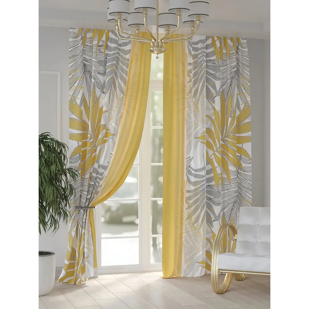 Фото 7 Комплект штор на шторной ленте AT Home Нерквирс 150x250 см цвет белый Фото 7 Комплект штор на шторной ленте AT Home Нерквирс 150x250 см цвет белый