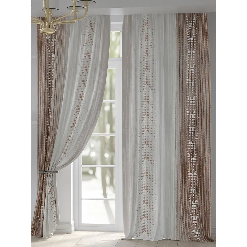 Фото 4 Комплект штор At home Базовая коллекция AT948218 на шторной ленте 250x150 см цвет белый Фото 4 Комплект штор At home Базовая коллекция AT948218 на шторной ленте 250x150 см цвет белый