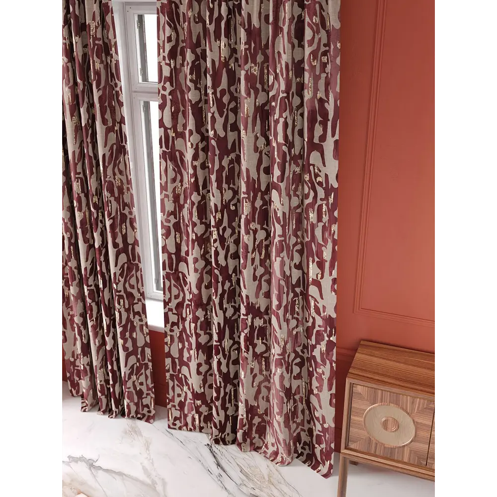 Фото 8 Комплект штор на шторной ленте At Home Лимифорт 150x250 см цвет бежевый/красный Фото 8 Комплект штор на шторной ленте At Home Лимифорт 150x250 см цвет бежевый/красный