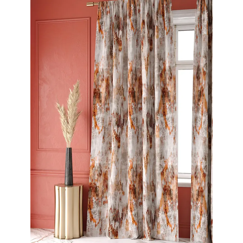 Фото 7 Комплект штор на шторной ленте At Home Нерфирот 150x250 см цвет бежевый/оранжевый Фото 7 Комплект штор на шторной ленте At Home Нерфирот 150x250 см цвет бежевый/оранжевый