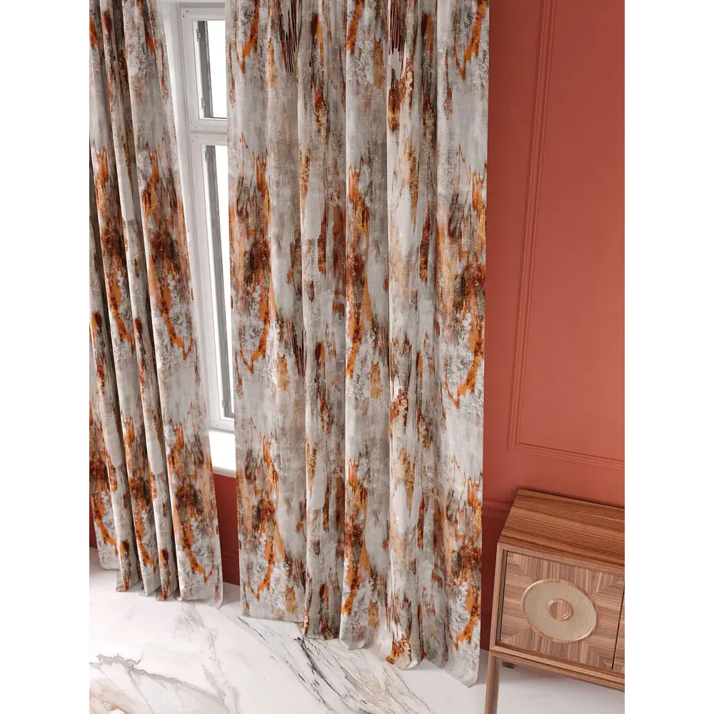 Фото 9 Комплект штор на шторной ленте At Home Нерфирот 150x250 см цвет бежевый/оранжевый Фото 9 Комплект штор на шторной ленте At Home Нерфирот 150x250 см цвет бежевый/оранжевый