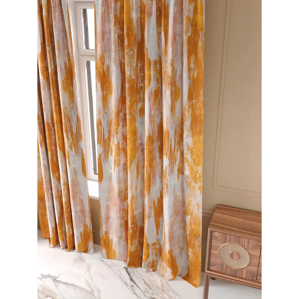 Фото 8 Комплект штор на шторной ленте At Home Римилиорс 150x250 см цвет белый/оранжевый/персиковый Фото 8 Комплект штор на шторной ленте At Home Римилиорс 150x250 см цвет белый/оранжевый/персиковый