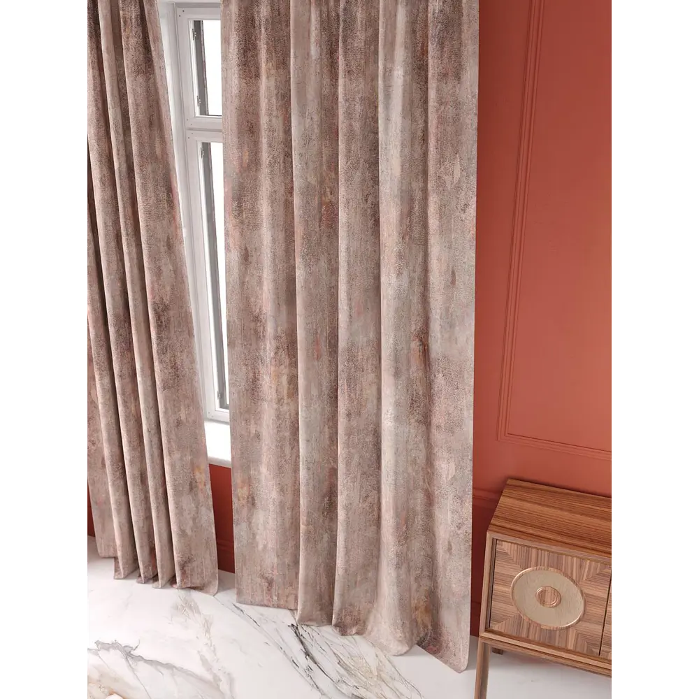 Фото 9 Комплект штор на шторной ленте At Home Лигронт 150x250 см цвет бежевый/коричневый/розовый Фото 9 Комплект штор на шторной ленте At Home Лигронт 150x250 см цвет бежевый/коричневый/розовый