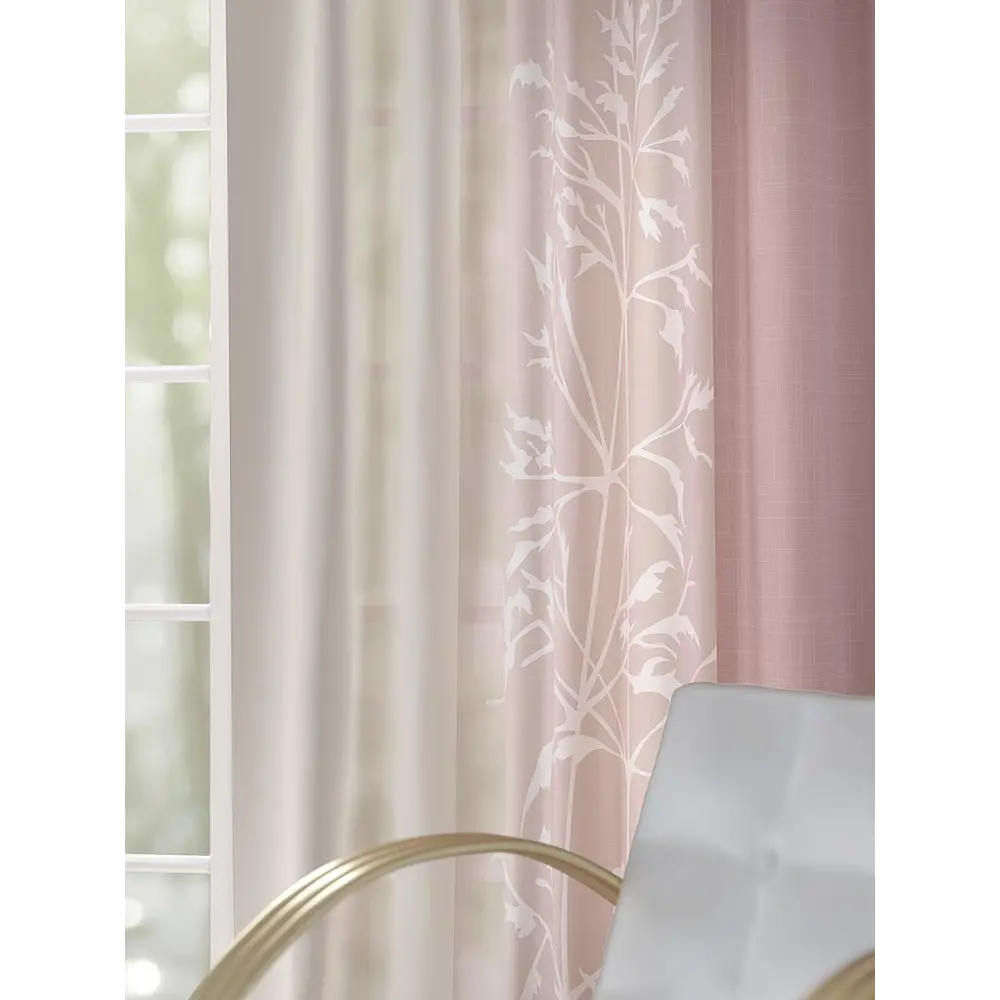 Фото 4 Комплект штор на шторной ленте AT Home Ранмисор 150x240 см цвет бежевый; розовый; лиловый Фото 4 Комплект штор на шторной ленте AT Home Ранмисор 150x240 см цвет бежевый; розовый; лиловый