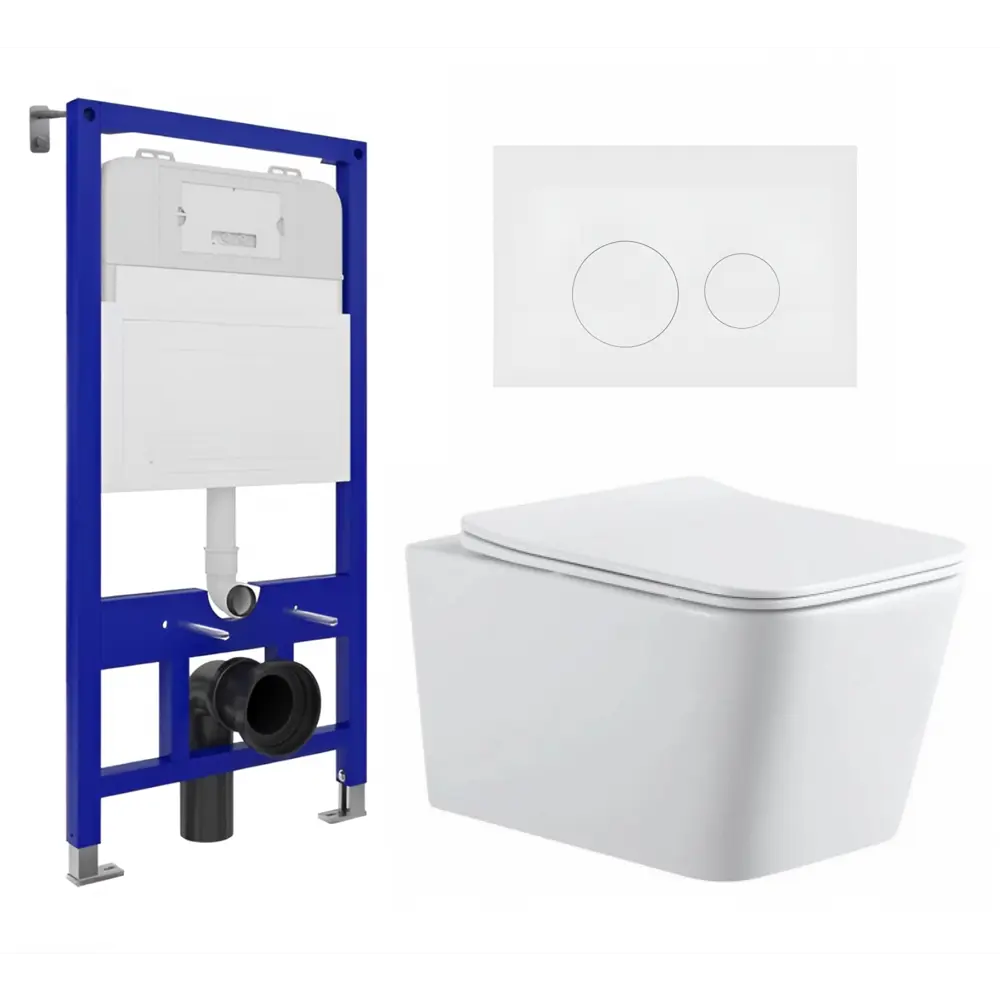 Фото Комплект инсталляция с унитазом Enio 535573 цвет белый Фото Комплект инсталляция с унитазом Enio 535573 цвет белый