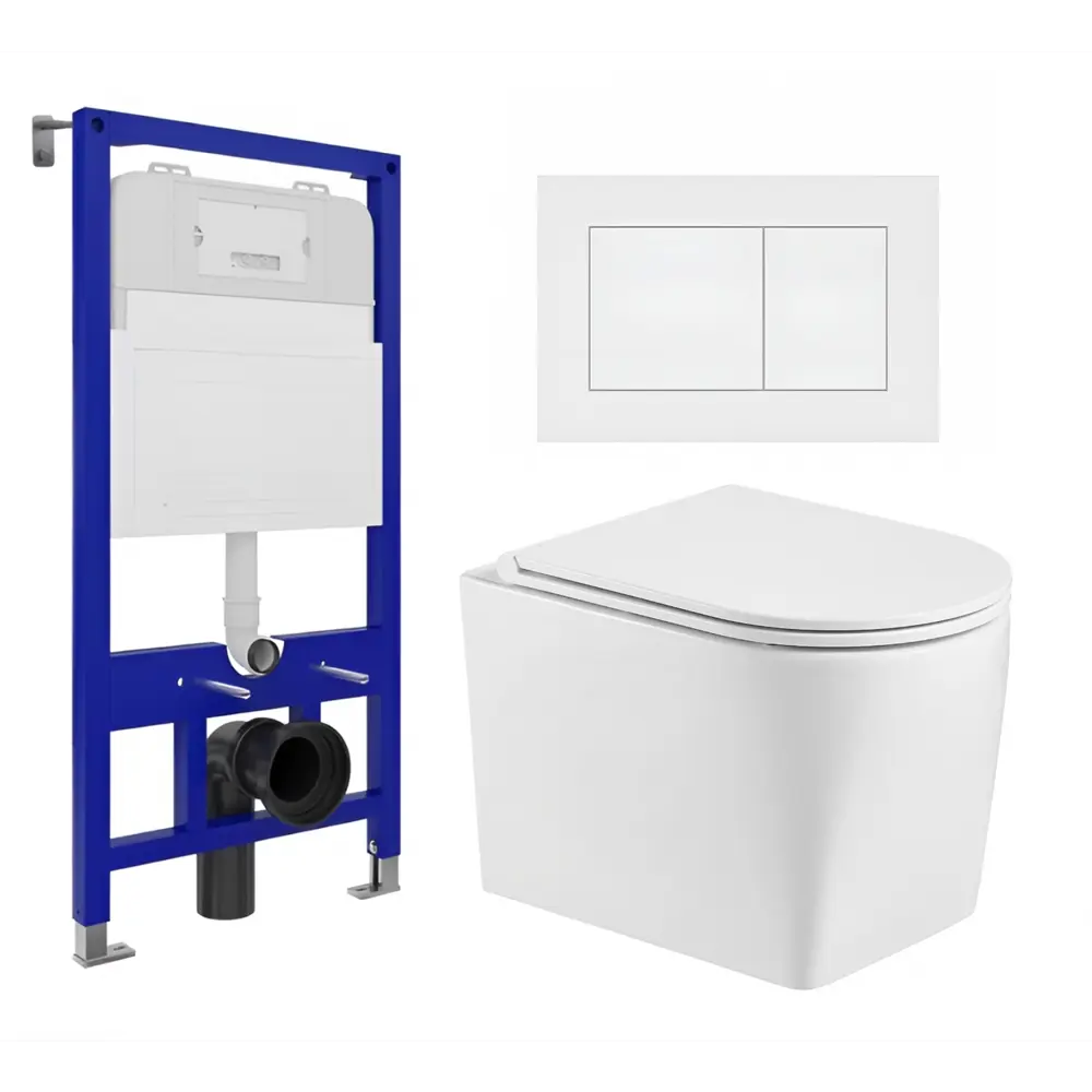 Фото Комплект инсталляция с унитазом Enio 538645 цвет белый Фото Комплект инсталляция с унитазом Enio 538645 цвет белый