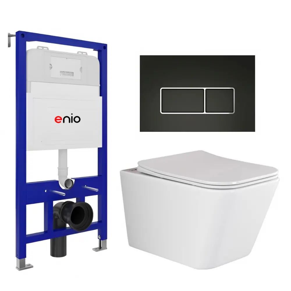 Фото Комплект инсталляция с унитазом Enio 612887 цвет белый Фото Комплект инсталляция с унитазом Enio 612887 цвет белый