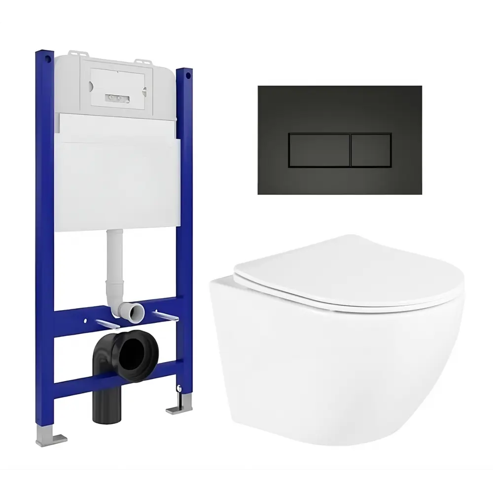 Фото Комплект инсталляция с унитазом Enio 545306 цвет белый Фото Комплект инсталляция с унитазом Enio 545306 цвет белый