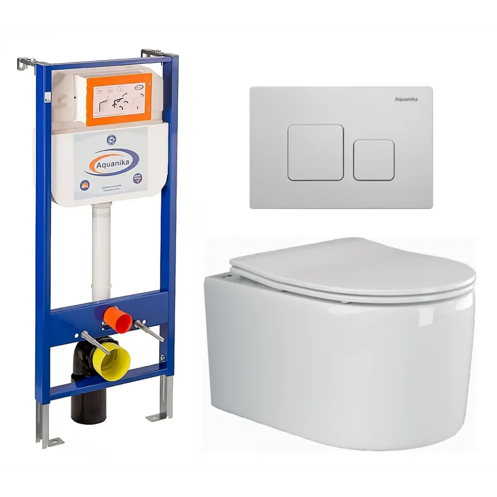 Фото Комплект инсталляция с унитазом Enio 590621 цвет белый Фото Комплект инсталляция с унитазом Enio 590621 цвет белый