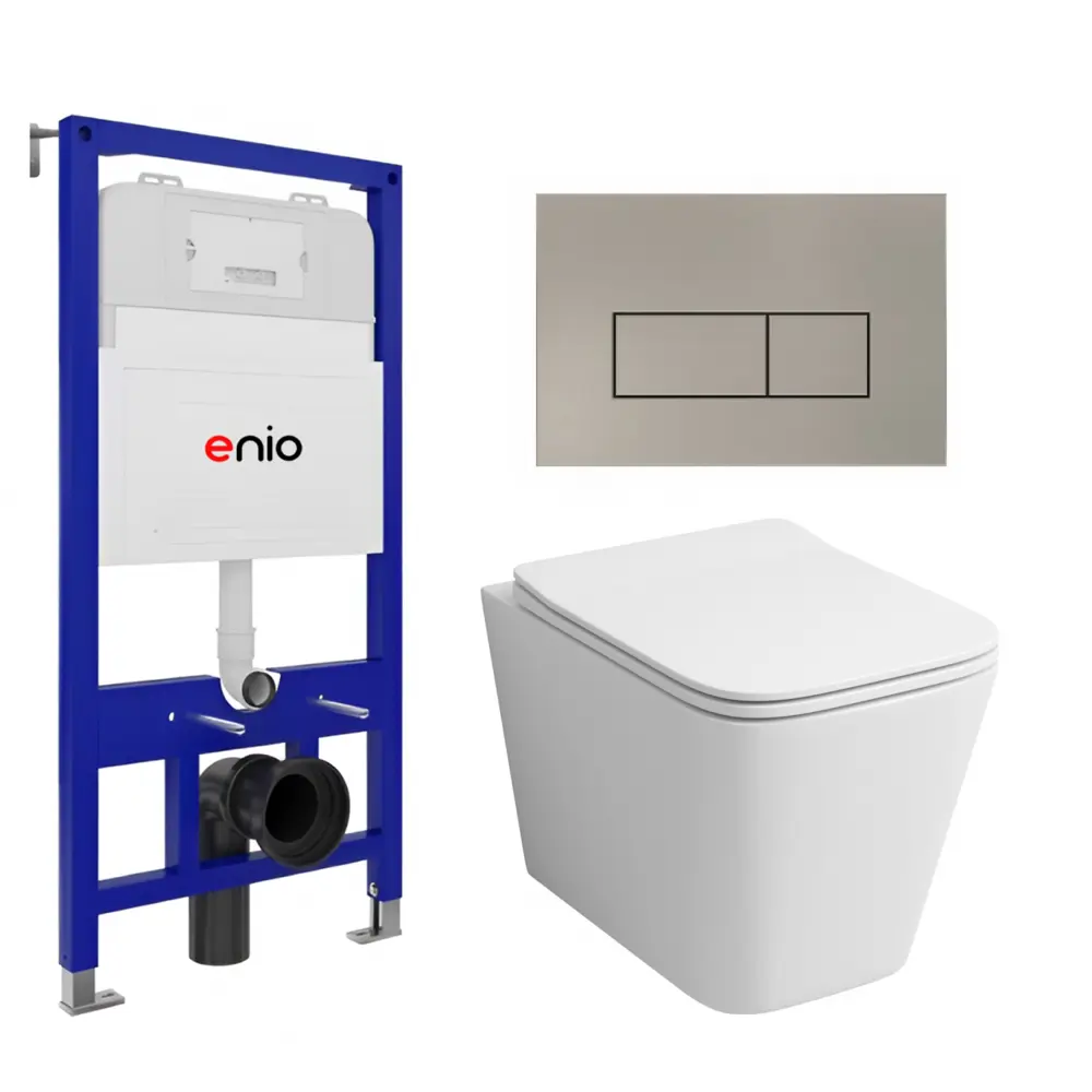 Фото Комплект инсталляция с унитазом Enio 612639 цвет белый Фото Комплект инсталляция с унитазом Enio 612639 цвет белый