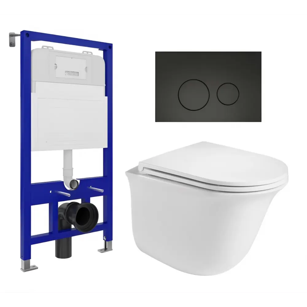 Фото Комплект инсталляция с унитазом Enio 536096 цвет белый Фото Комплект инсталляция с унитазом Enio 536096 цвет белый