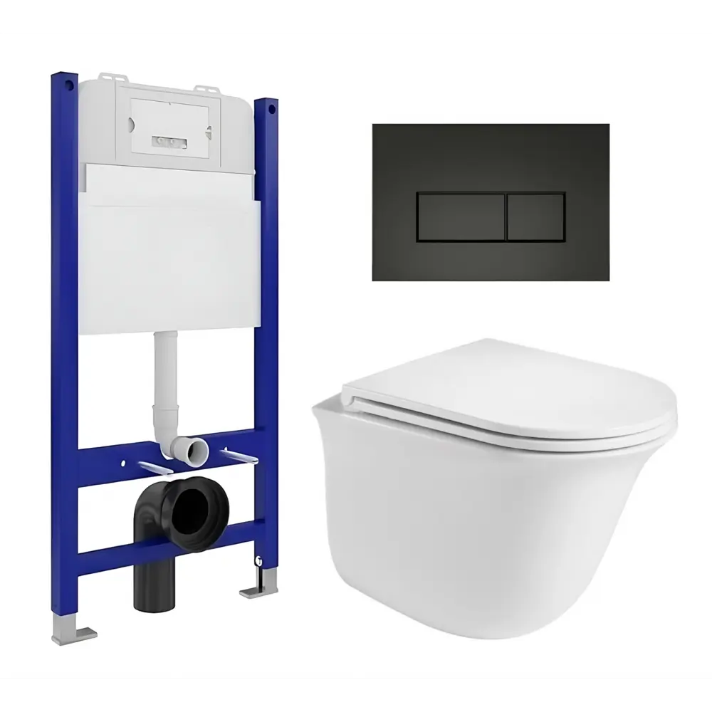 Фото Комплект инсталляция с унитазом Enio 545316 цвет белый Фото Комплект инсталляция с унитазом Enio 545316 цвет белый