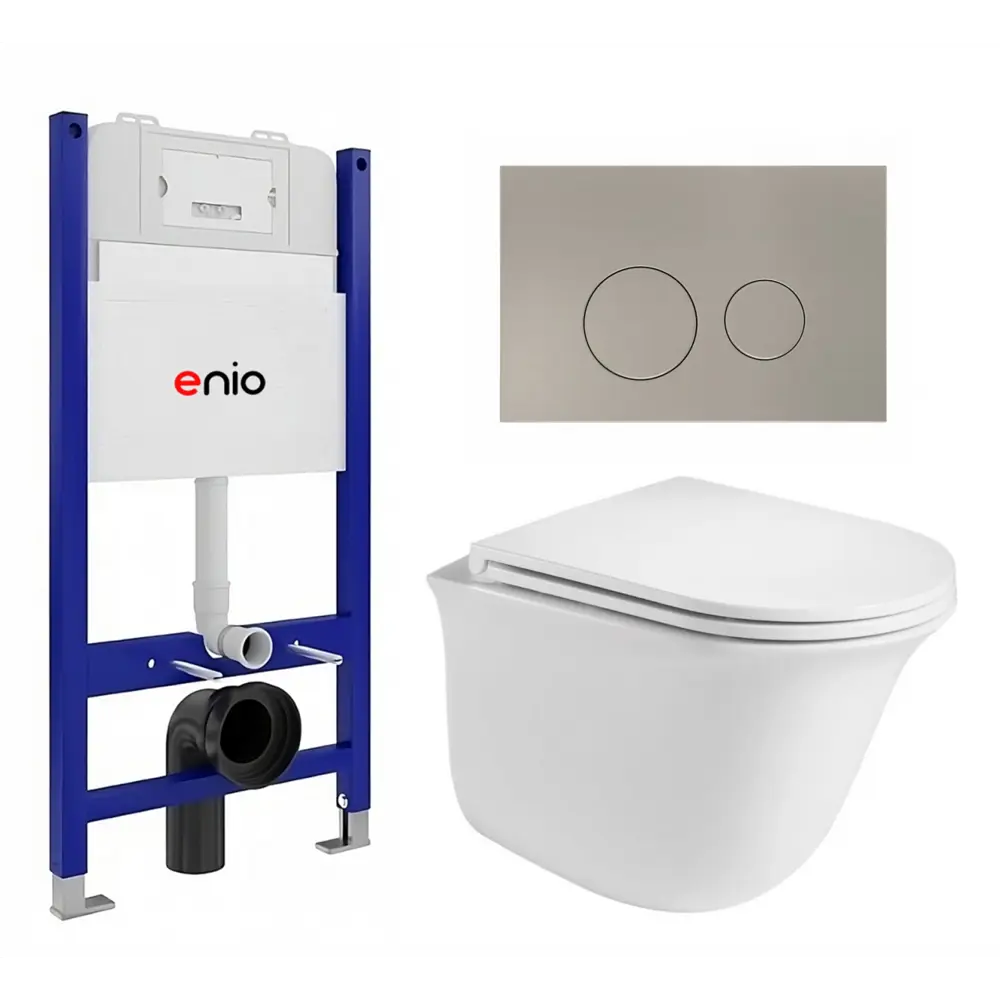 Фото Комплект инсталляция с унитазом Enio 612139 цвет белый Фото Комплект инсталляция с унитазом Enio 612139 цвет белый