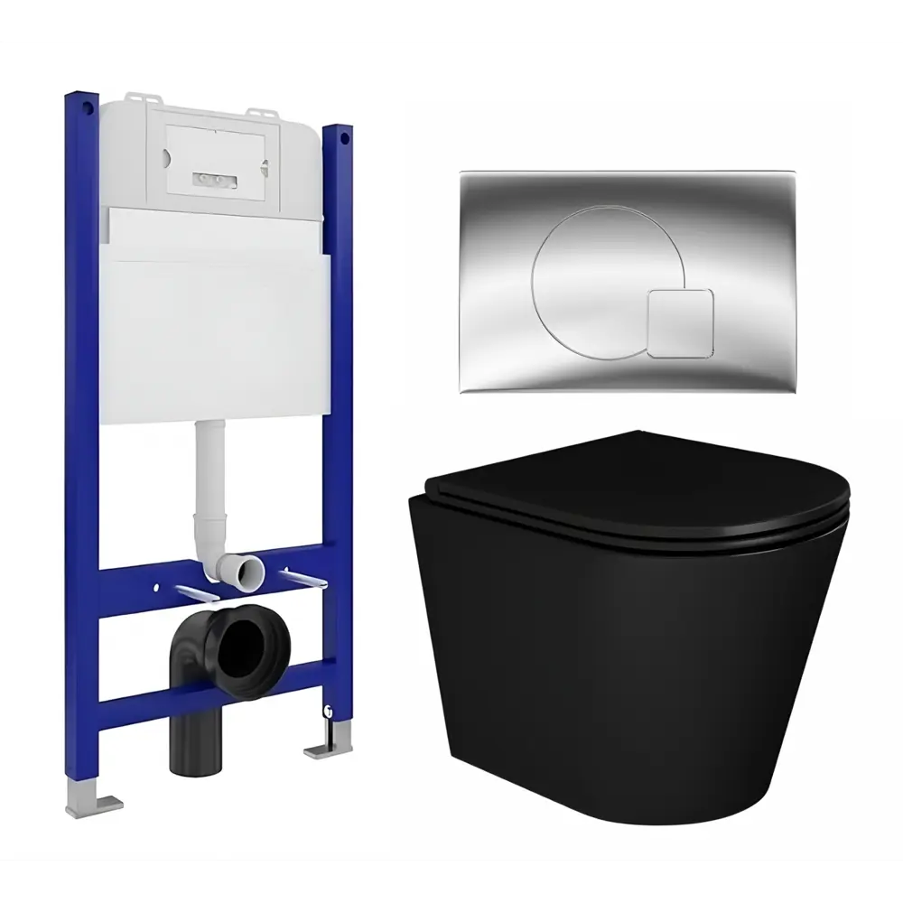 Фото Комплект инсталляция с унитазом Enio Tecnico 550682 цвет черный Фото Комплект инсталляция с унитазом Enio Tecnico 550682 цвет черный