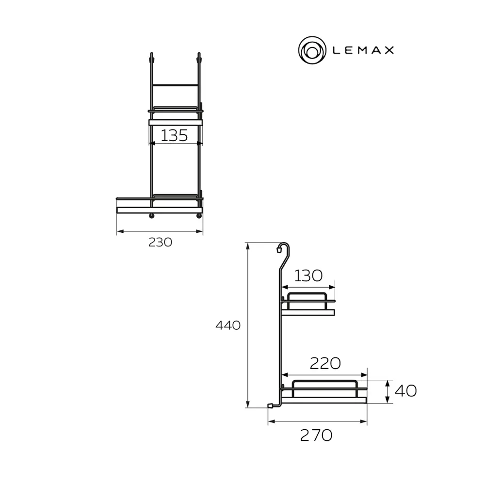Фото 2 Настенный держатель для кухонных принадлежностей Lemax 27x44x23 см Металл цвет хромированный Фото 2 Настенный держатель для кухонных принадлежностей Lemax 27x44x23 см Металл цвет хромированный