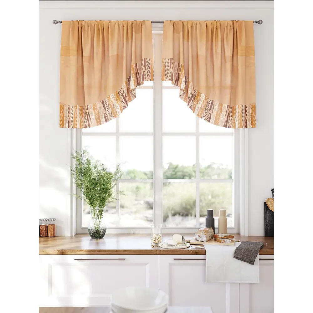 Фото 3 Комплект штор At home Базовая коллекция AT585088 на шторной ленте 90x150 см цвет бежевый Фото 3 Комплект штор At home Базовая коллекция AT585088 на шторной ленте 90x150 см цвет бежевый