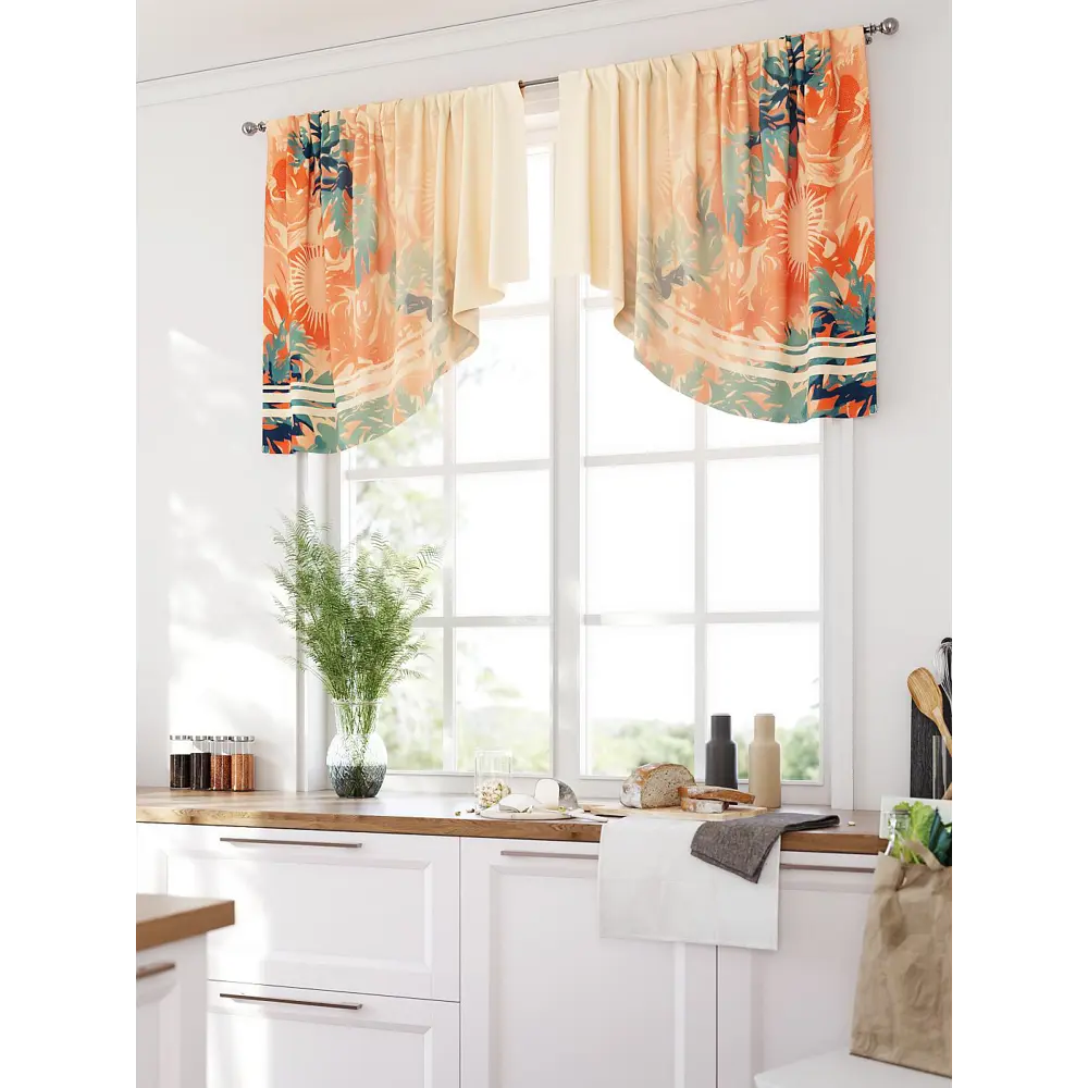 Фото 2 Комплект штор At home Базовая коллекция AT585046 на шторной ленте 90x150 см цвет зеленый