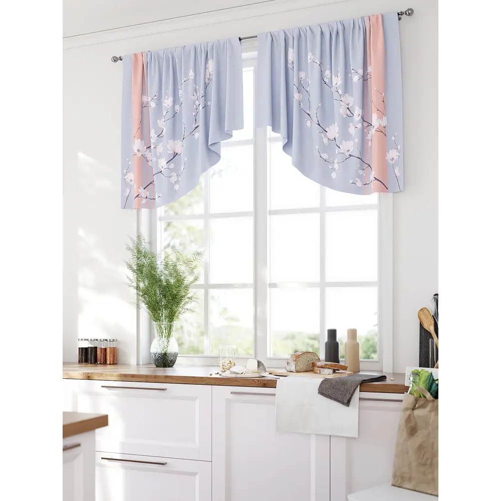 Фото 2 Комплект штор At home Базовая коллекция AT585032 на шторной ленте 90x150 см цвет белый