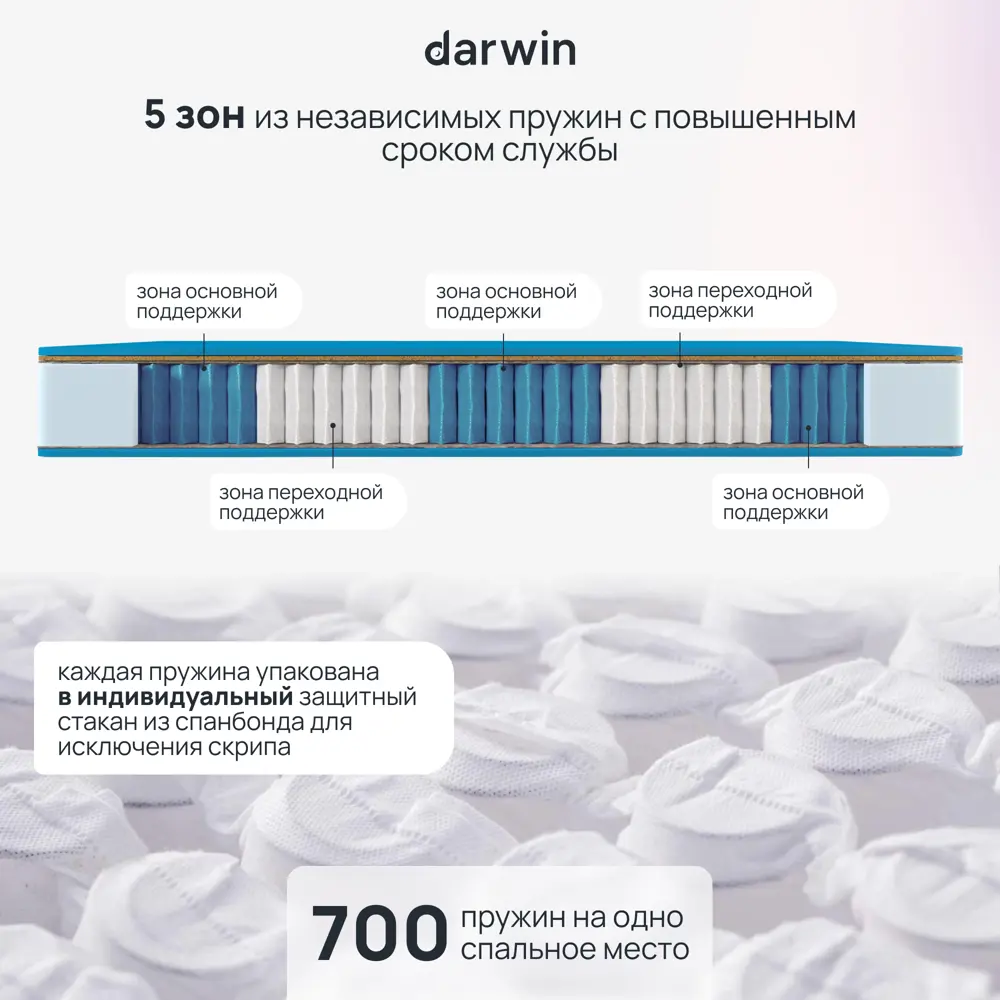 Фото 7 Матрас Darwin Maestro 4640216420771 80x200x25 см независимый пружинный блок 1-спальный Фото 7 Матрас Darwin Maestro 4640216420771 80x200x25 см независимый пружинный блок 1-спальный