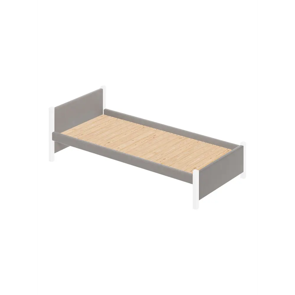 Фото 2 Кровать Solarius Классика 110x63x210 см дерево со сплошным основанием цвет светло-серый/белый