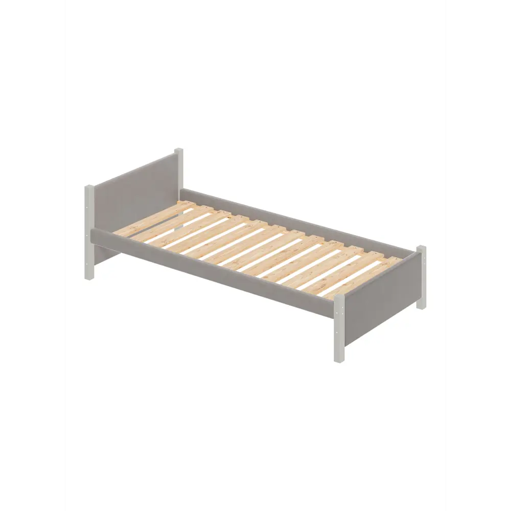 Фото 2 Кровать Solarius Классика 100x63x200 см дерево с реечным основанием цвет светло-серый/платиновый