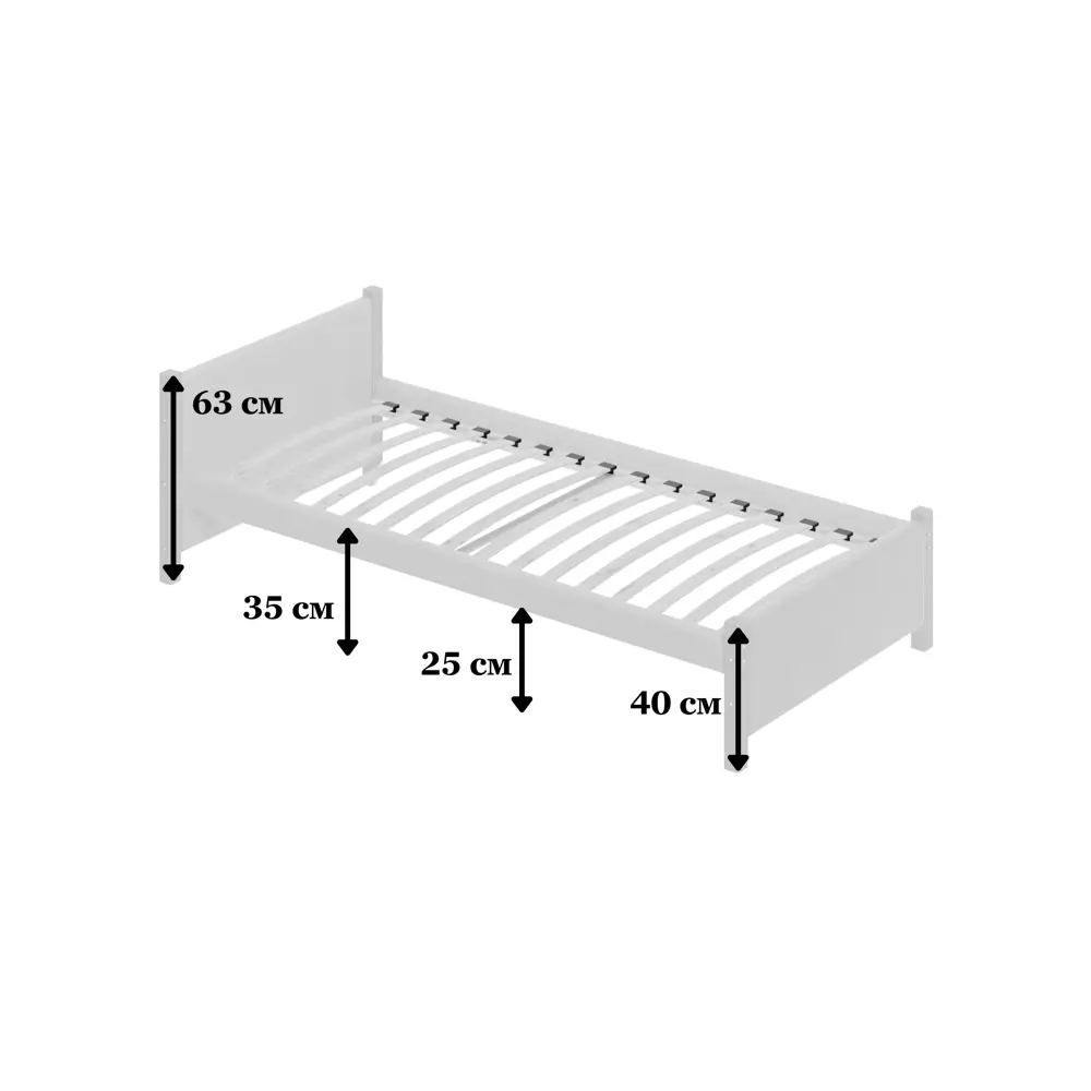 Фото 6 Кровать Solarius Классика 90x63x210 см дерево цвет светло-серый/платиновый