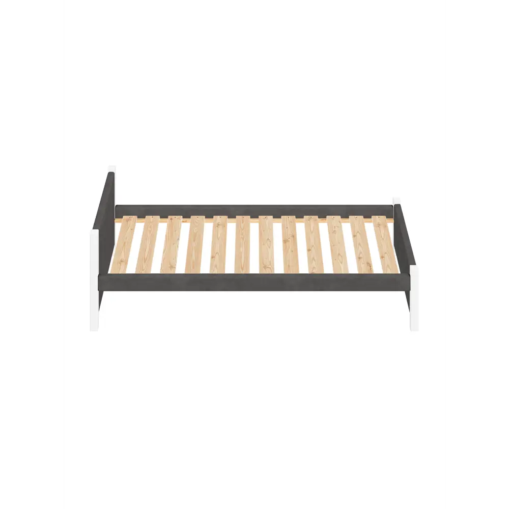 Фото 3 Кровать Solarius Классика 110x63x200 см дерево с реечным основанием цвет темно-серый/белый Фото 3 Кровать Solarius Классика 110x63x200 см дерево с реечным основанием цвет темно-серый/белый